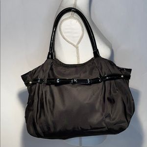 Kate Spade nylon/patient leather Stevie black bag